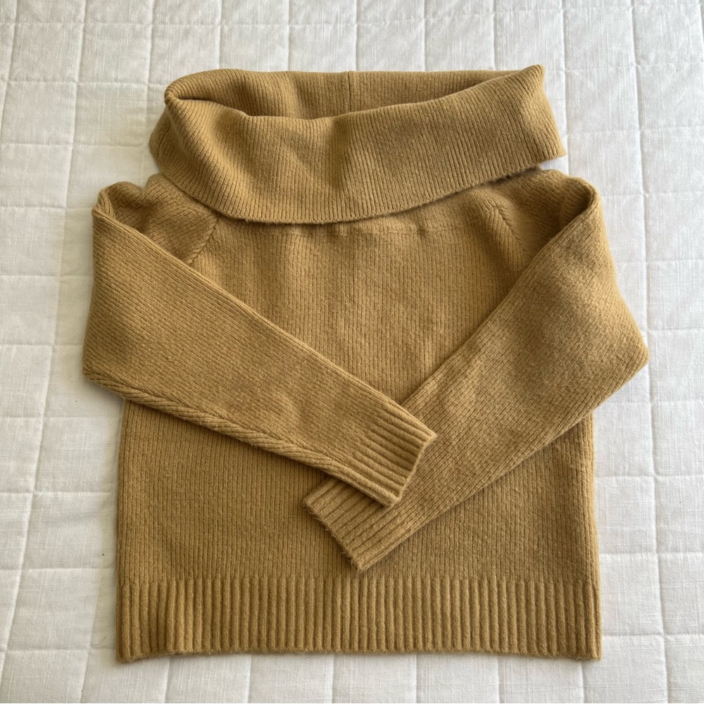 Anthropologie Off the Shoulder Fold Over Crop Sweater